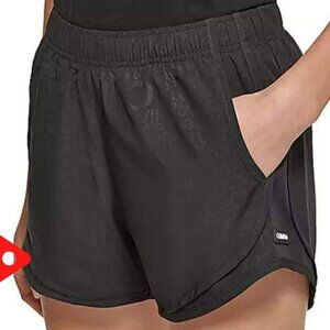 Calvin Klein Women's Black Printed 3" Running Shorts - Size Large